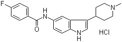 4-Fluoro-n-(3-(1-methylpiperidin-4-yl)-1h-indol-5-yl)benazmide hydrochloride Structure,182563-08-2Structure