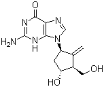 2-氨基-1,9-二氢-9-[(1R,3S,4R)-4-羟基-3-(羟基甲基)-2-亚甲基环戊基]-6H-嘌呤-6-酮结构式_188399-46-4结构式