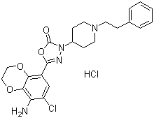 5-(8-氨基-7-氯-2,3-二氢-1,4-苯并二恶烷-5-基)-3-[1-(2-苯基乙基)哌啶-4-基]-1,3,4-恶二唑-2(3H)-酮盐酸盐结构式_191023-43-5结构式