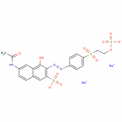 2-Naphthalenesulfonic acid, 6-(acetylamino)-4-hydroxy-3-[[4-[[2-(sulfooxy)ethyl]sulfonyl]phenyl]azo]-, disodium salt Structure,20262-58-2Structure