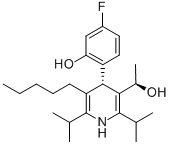 3-Pyridinemethanol, 4-(4-fluoro-2-hydroxyphenyl)-α-methyl-2,6-bis(1-methylethyl)-5-pentyl-, (αR,4S)-rel- Structure,202917-16-6Structure