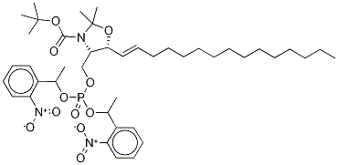 N-叔-丁基氧羰基-D-赤式-鞘氨醇-2,3-N,O-缩丙酮-1-磷酸酯二[1-(2-硝基苯基)乙基]酯结构式_207516-26-5结构式