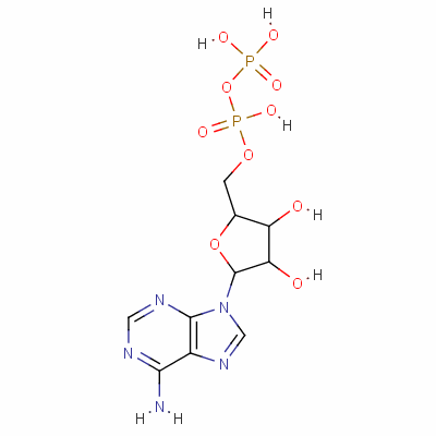 [5-(6-氨基嘌呤-9-基)-3,4-二羟基四氢呋喃-2-基]甲基膦酰磷酸氢酯结构式_2092-65-1结构式