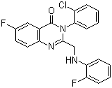 3-(2-氯苯基)-6-氟-2-[(2-氟苯基氨基)甲基]-3H-喹唑啉-4-酮结构式_217942-71-7结构式