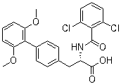 (S)-2-(2,6-二氯苯酰胺)-3-(2,6-二甲氧基-[1,1-联苯]-4-基)丙酸结构式_232271-19-1结构式