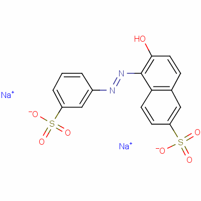 二钠6-羟基-5-[(3-磺酸基苯基)偶氮]萘-2-磺酸酯结构式_2347-72-0结构式