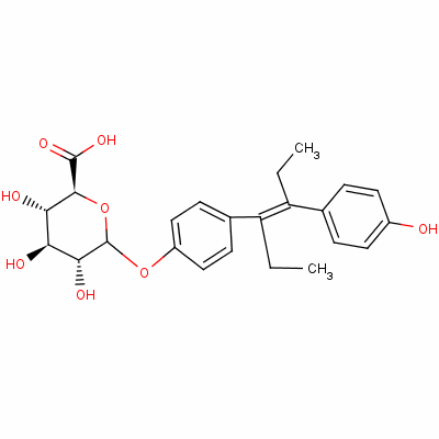 (2S,3S,4S,5R)-3,4,5-三羟基-6-[4-[(E)-4-(4-羟基苯基)己-3-烯-3-基]苯氧基]四氢吡喃-2-羧酸结构式_2408-40-4结构式