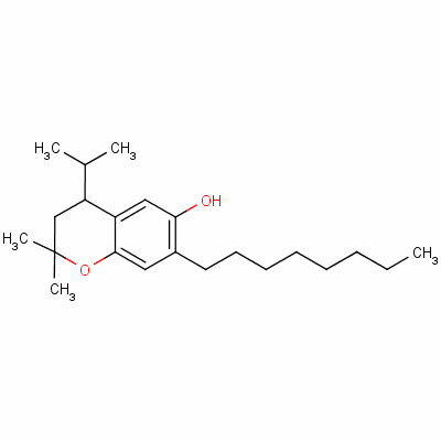 2H-1-benzopyran-6-ol, 3,4-dihydro-2,2-dimethyl-4-(1-methylethyl)-7-octyl- Structure,24700-85-4Structure