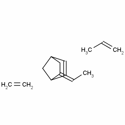 聚(乙烯-co-丙烯-co-5-亚甲基-2-冰片烯)结构式_25038-36-2结构式