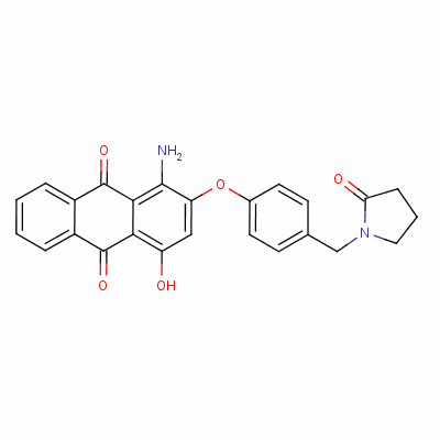 1-氨基-4-羟基-2-[4-[( 2-氧代-1-吡咯烷)甲基]苯氧基]-9,10-蒽二酮结构式_25177-16-6结构式