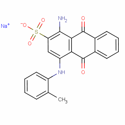 1-氨基-9,10-二氢-4-[( 2-甲基苯基)氨基]-9,10-二氧代-2-蒽磺酸钠结构式_25492-67-5结构式