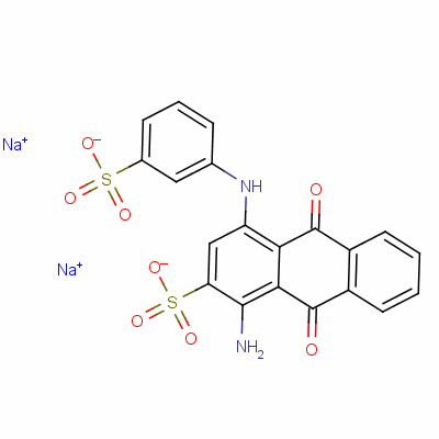 1-氨基-9,10-二氢-9,10-二氧代-4-[(3-硫苯基)氨基]-2-蒽磺酸二钠结构式_25492-74-4结构式