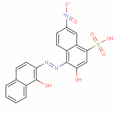 2-羥基-1-(1-羥基-2-萘偶氮)-6-硝基-4-萘磺酸結構式_25747-08-4結構