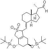 1H-Indene-1-acetaldehyde, 4-[[(4S,6R)-4,6-bis[[(1,1-dimethylethyl)dimethylsilyl]oxy]-1,3,4,5,6,7-hexahydro-2,2-dioxidobenzo[c]thien-1-yl]methylene]octahydro-α,7a-dimethyl-, (αS,1R,3aS,4E,7aR)- Structure,266686-81-1Structure