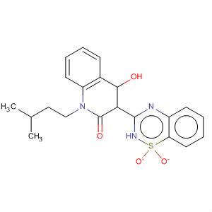 3-(1,1-二氧代-1,4-二氢苯并[1,2,4]噻二嗪-3-基)-4-羟基-1-(3-甲基丁基)-1H-喹啉-2-酮结构式_303776-89-8结构式