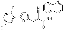 2-氰基-3-[5-(2,5-二氯苯基)-2-呋喃基]-N-5-喹啉基-2-丙烯酰胺结构式_304896-28-4结构式