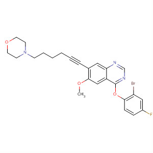 4-(2-Bromo-4-fluorophenoxy)-6-methoxy-7-(6-morpholino-1-hexynyl)quinazoline Structure,320366-41-4Structure