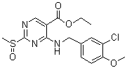 4-(3-Chloro-4-methoxybenzylamino)-5-ethoxycarbonyl-2-methylsulfinylpyrimidine Structure,330785-82-5Structure