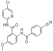 N-(5-氯-2-吡啶)-2-[(4-氰基苯甲酰基)氨基]-5-甲氧基苯甲酰胺结构式_330942-01-3结构式