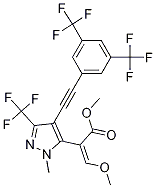 2-(4-((3,5-双(三氟甲基)苯基)乙炔)-1-甲基-3-(三氟甲基)-1H-吡唑-5-基)-3-甲氧基丙烯酸甲酯结构式_331236-98-7结构式