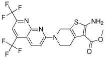 (9CI)-2-氨基-6-[5,7-双(三氟甲基)-1,8-萘啶-2-基]-4,5,6,7-四氢-噻吩并[2,3-c]吡啶-3-羧酸甲酯结构式_339096-58-1结构式