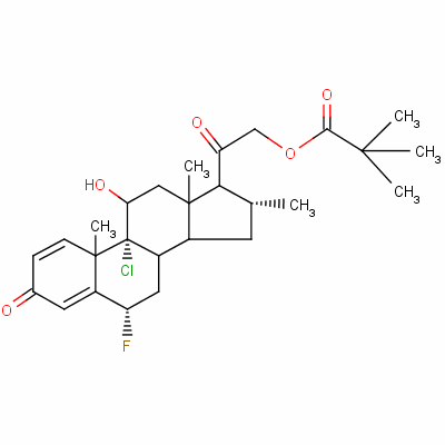 9-氯-6alpha-氟-11beta,21-二羟基-16alpha-甲基孕甾-1,4-二烯-3,20-二酮21-特戊酸酯结构式_34097-16-0结构式