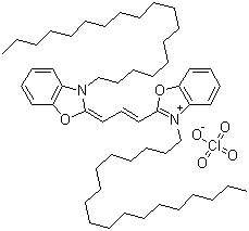 3-十八烷基-2-[3-(3-十八烷基-2(3H)-苯并恶唑-2-亚基)-1-丙烯-1-基]苯并恶唑高氯酸盐结构式_34215-57-1结构式