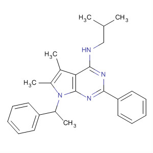 5,6-Dimethyl-n-(2-methylpropyl)-2-phenyl-7-(1-phenylethyl)-7h-pyrrolo[2,3-d]pyrimidin-4-amine Structure,343632-10-0Structure