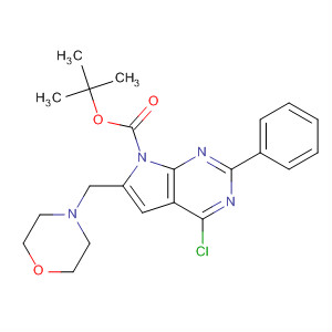 Tert-butyl 4-chloro-6-(morpholinomethyl)-2-phenyl-7h-pyrrolo[2,3-d]pyrimidine-7-carboxylate Structure,343633-03-4Structure