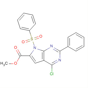 4-Chloro-2-phenyl-7-(phenylsulfonyl)-7h-pyrrolo[2,3-d]pyrimidine-6-carboxylic acid methyl ester Structure,343633-15-8Structure