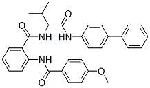 (9Ci)-N-[1-[([1,1-联苯]-4-基氨基)羰基]-2-甲基丙基]-2-[(4-甲氧基苯甲酰基)氨基]-苯甲酰胺结构式_345244-52-2结构式