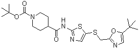 Tert-butyl 4-((5-((5-tert-butyloxazol-2-yl) methylthio)thiazol-2-yl)carbamoyl)piperidine-1-carboxylate Structure,345629-23-4Structure