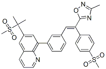 6-[1-甲基-1-(甲基磺酰基)苯基)乙基]-8-[3-[(E)-2-(3-甲基-1,2,4-噁二唑-5-基)-2-[4-(甲基磺酰基)苯基]乙烯基]苯基]喹啉结构式_346629-30-9结构式