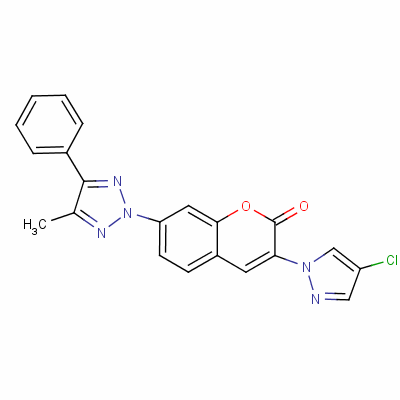 3-(4-氯吡唑-1-基)-7-(4-甲基-5-苯基三唑-2-基)苯并吡喃-2-酮结构式_34771-66-9结构式