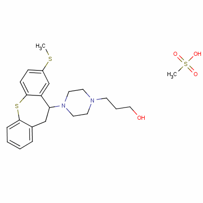 4-(10,11-Dihydro-8-(methylthio)dibenzo(b,f)thiepin-10-yl)piperazinium methanesulphonate Structure,34775-83-2Structure