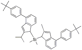 [4-(4-叔丁基苯基)-2-异丙基-1H-茚-1-基][4-(4-叔丁基苯基)-2-甲基-1H-茚-1-基]二甲基硅烷结构式_348168-05-8结构式