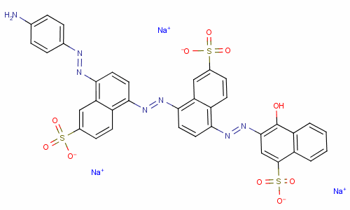 3-[[4-[[4-[(4-氨基苯基)氮杂]-6-硫-1-萘]氮杂]-6-硫-1-萘]氮杂]-4-羟基-1-萘磺酸三钠结构式_3626-40-2结构式