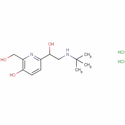 6-[2-(Tert-Butylamino)-1-Hydroxyethyl]-2-(Hydroxymethyl)Pyridin-3-Ol Dihydrochloride Structure,38029-10-6Structure