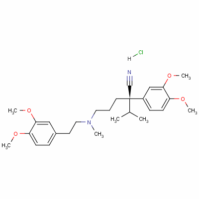 (+)-[3-Cyano-3-(3,4-dimethoxyphenyl)hex-6-yl](5,6-dimethoxyphenethyl)methylammonium chloride Structure,38176-02-2Structure