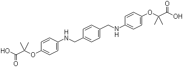 2,2’-[1,4-Phenylenebis(methyleneimino-4,1-phenyleneoxy)]bis[2-methylpropanoic acid] Structure,385437-91-2Structure