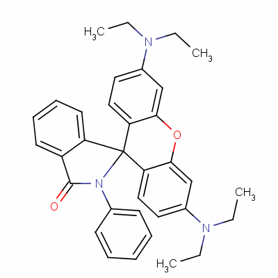 3,6-双(二乙基氨基)-2-苯基-螺[1H-异吲哚-1,9-[9H]氧杂蒽]-3(2H)-酮结构式_38660-35-4结构式