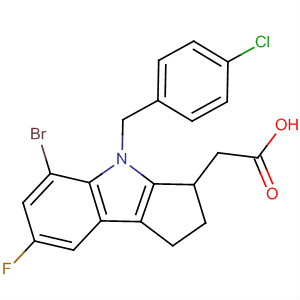 [4-(4-氯苄基)-7-氟-5-溴-1,2,3,4-四氢环戊并[b]吲哚-3-基]乙酸结构式_393509-04-1结构式