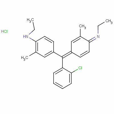 4-[(2-氯苯基)[4-(乙基亚氨基)-3-甲基-2,5-环己二烯-1-基]甲基]-n-乙基-2-甲基-苯胺结构式_3943-82-6结构式