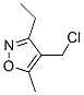 Isoxazole, 4-(chloromethyl)-3-ethyl-5-methyl-(9ci) Structure,40500-39-8Structure