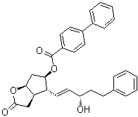 (3Ar,4r,5r,6as)-六氢-4-[(1e,3s)-3-羟基-5-苯基-1-戊烯-1-基]-2-氧代-2H-环戊并[b]呋喃-5-基酯 [1,1-联苯]-4-羧酸结构式_41639-73-0结构式