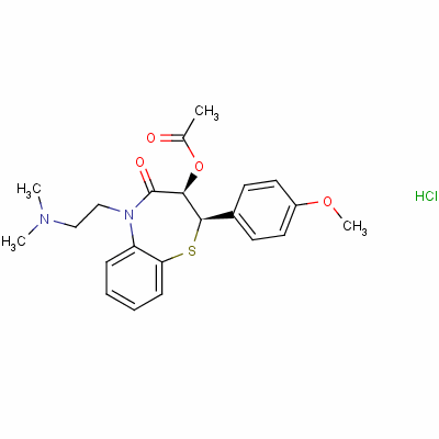 (2R-cis)-3-acetoxy-5-[2-(dimethylamino)ethyl]-2,3-dihydro-2-(4-methoxyphenyl)-1,5-benzothiazepin-4(5h)-one monohydrochloride Structure,42399-54-2Structure