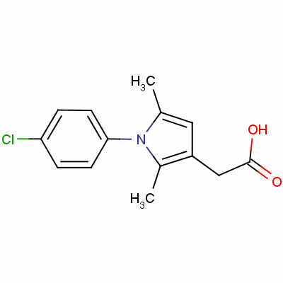 1-(4-Chlorophenyl)-2,5-dimethyl-1h-pyrrole-3-aceticacid Structure,42779-82-8Structure