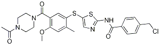 N-(5-(5-(4-乙酰基哌嗪-1-羰基)-4-甲氧基-2-甲基苯基硫代)噻唑-2-基)-4-(氯甲基)苯甲酰胺结构式_439578-99-1结构式