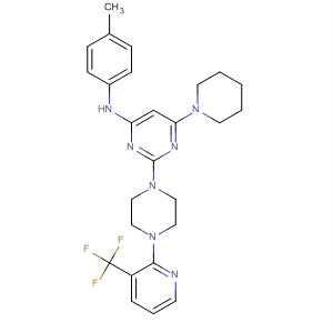 N-(4-甲基苯基)-6-(1-哌啶基)-2-{4-[3-(三氟甲基)-2-吡啶]-1-哌嗪}-4-嘧啶胺结构式_445452-88-0结构式