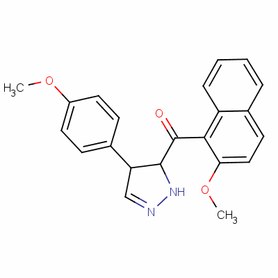 Methanone, [4,5-dihydro-4-(4-methoxyphenyl) -1h-pyrazol-5-yl](2-methoxy-1-naphthalenyl )- Structure,4487-30-3Structure